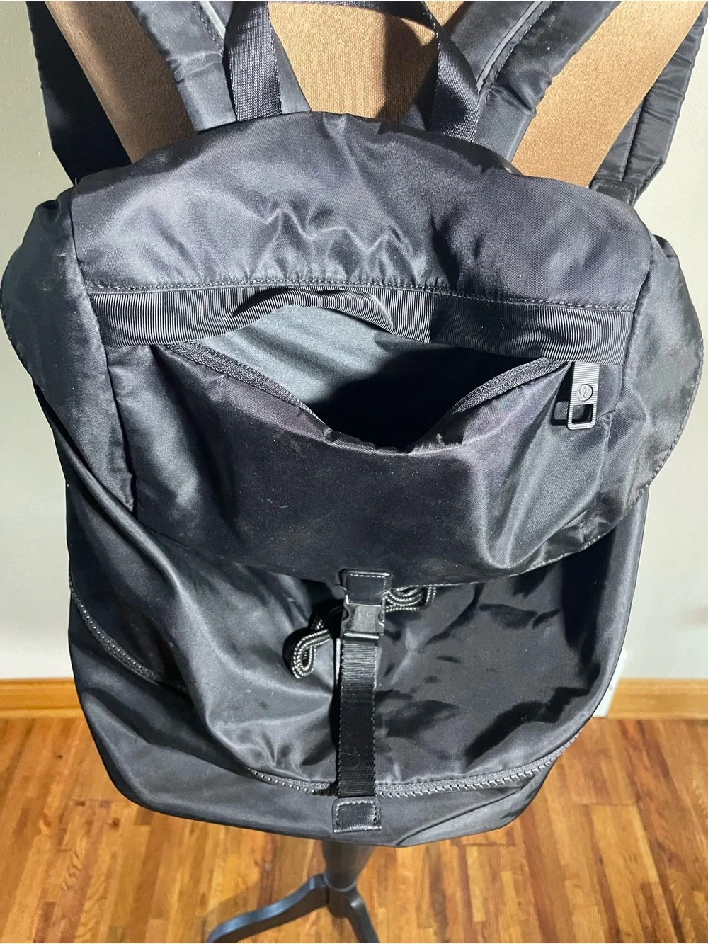 lululemon Go Lightly Rucksack Black Backpack with Front Buckle